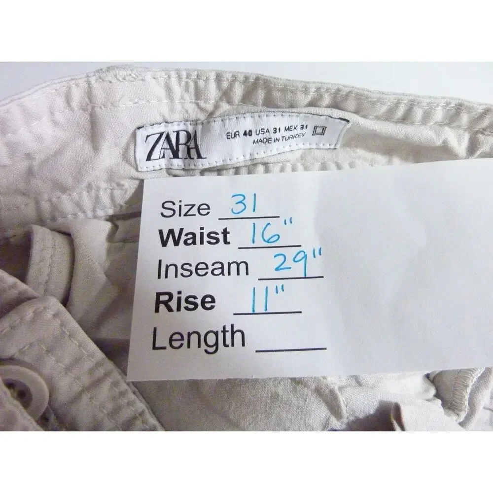 Zara Light Khaki Pants Size 31